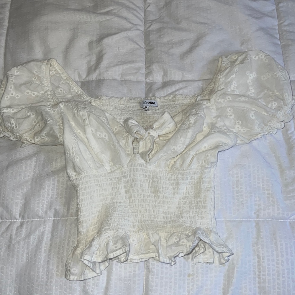 white crop top